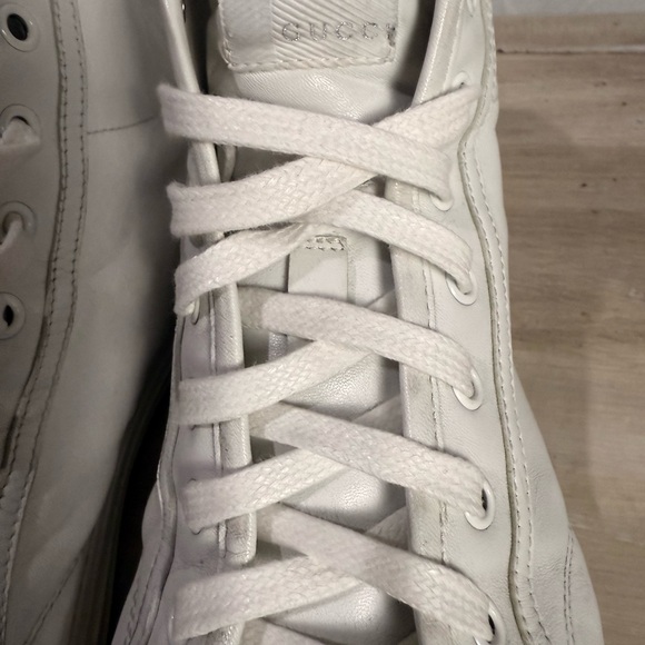Gucci Men's White High-Top Sneakers with Silver Studs - Picture 4 of 6